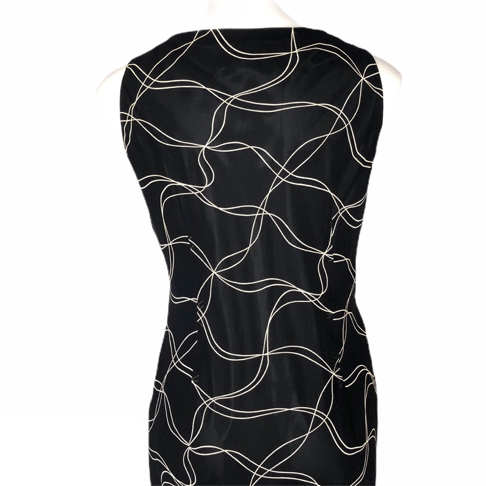 Evan-Picone Black & Cream Print Sheath Dress - Picture 6 of 8